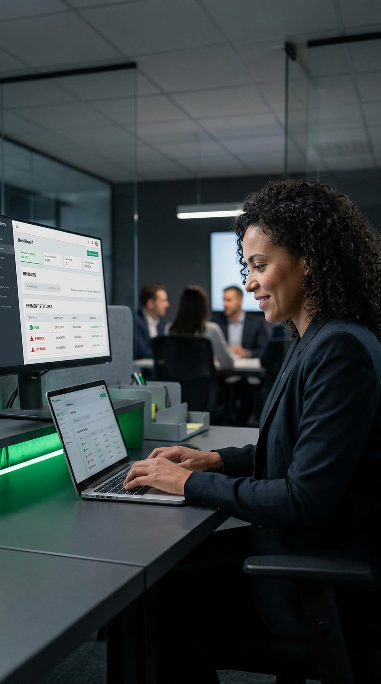 Gestor financeiro analisando relatório com Bankper